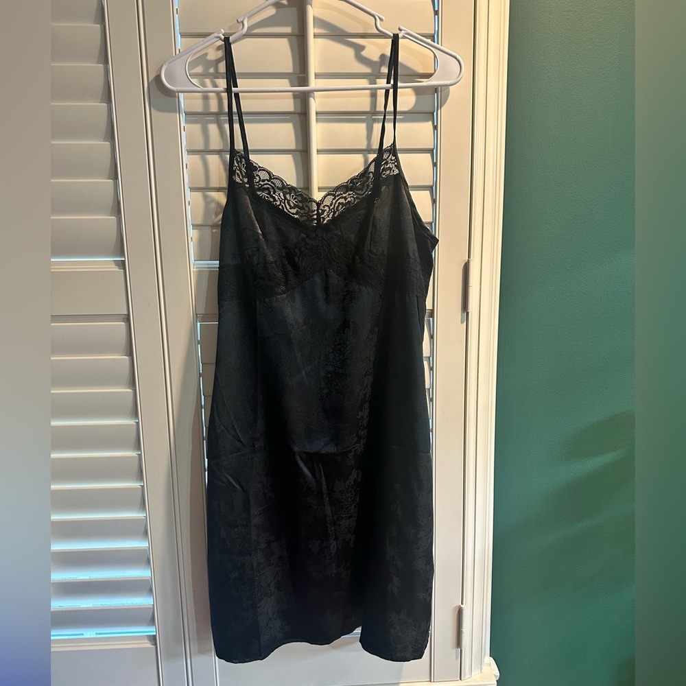 Elegant Black Lace Slip Dress
